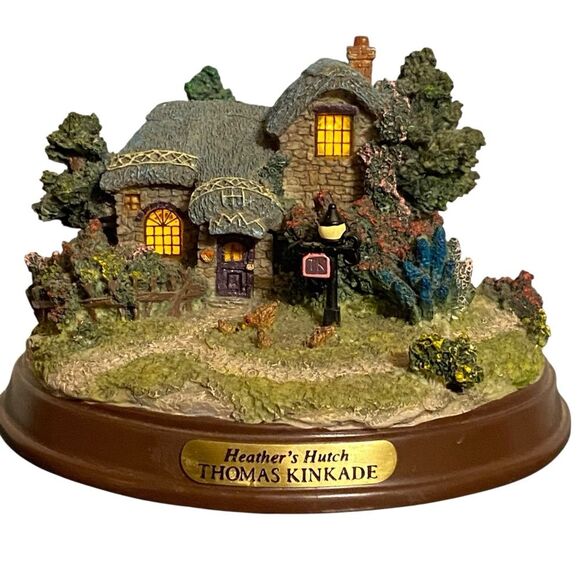 Thomas Kinkade Heather's Hutch Christmas Cottage Lighted Cottage Collection - Picture 1 of 9